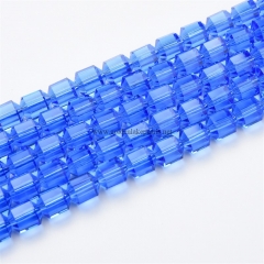 Royal Blue Glass Fancy Faceted Rounds, Approx 7-8mm, Appprox 38cm/strand