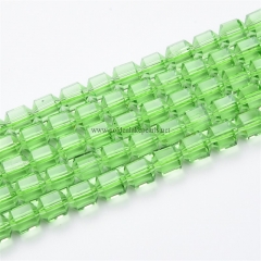 Green Glass Fancy Faceted Rounds, Approx 7-8mm, Appprox 38cm/strand