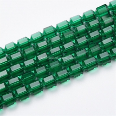 Dark Green Glass Fancy Faceted Rounds, Approx 7-8mm, Appprox 38cm/strand