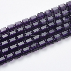 Dark Purple Glass Fancy Faceted Rounds, Approx 7-8mm, Appprox 38cm/strand