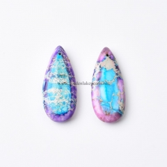 Impression Jasper Drop Earrings, with Gold Color Plated Base Metal Ear Hook, Approx 15x35mm, Sell by Pair