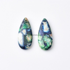 Impression Jasper Drop Earrings, with Gold Color Plated Base Metal Ear Hook, Approx 15x35mm, Sell by Pair