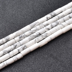 Howlite Tubes, Approx 4x8mm, Approx 38cm/strand