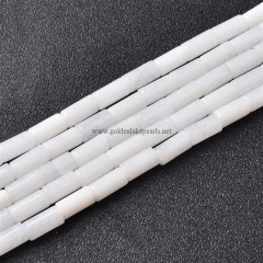 White Jade Tubes, Approx 4x8mm, Approx 38cm/strand