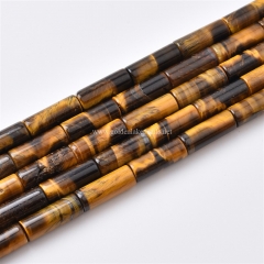 Yellow Tiger Eye Tubes, Approx 6x16mm, Approx 38cm/strand