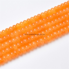 Dyed Orange Quartzite Plain Rondelles, Approx 4x7mm, Approx 38cm/strand
