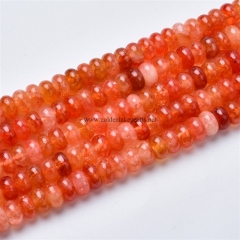 Dyed Orange Red Clear Quartz Plain Rondelles, Approx 5x8mm, Approx 38cm/strand
