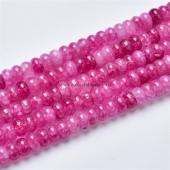 Dyed Red-violet Clear Quartz Plain Rondelles, Approx 5x8mm, Approx 38cm/strand