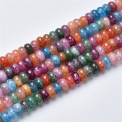 Dyed Multicolor Clear Quartz Plain Rondelles, Approx 5x8mm, Approx 38cm/strand