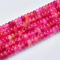 Dyed Purplish Red Clear Quartz Plain Rondelles, Approx 5x8mm, Approx 38cm/strand