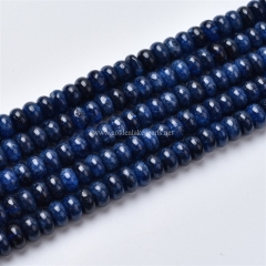 Dyed Navy Blue Clear Quartz Plain Rondelles, Approx 5x8mm, Approx 38cm/strand