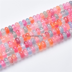 Dyed Light Multicolor Clear Quartz Plain Rondelles, Approx 5x8-6x10mm, Approx 38cm/strand