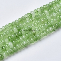 Dyed Olive Green Clear Quartz Plain Rondelles, Approx 5x8mm, Approx 38cm/strand