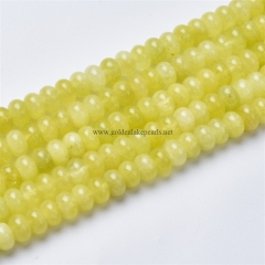 Dyed Lemon Yellow Clear Quartz Plain Rondelles, Approx 5x8mm, Approx 38cm/strand
