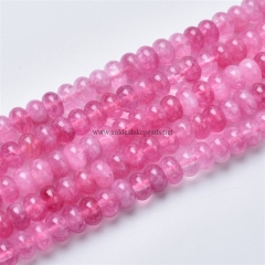Dyed Pink Clear Quartz Plain Rondelles, Approx 5x8mm, Approx 38cm/strand