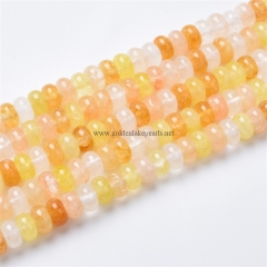 Dyed Light Yellow Clear Quartz Plain Rondelles, Approx 5x8-6x10mm, Approx 38cm/strand