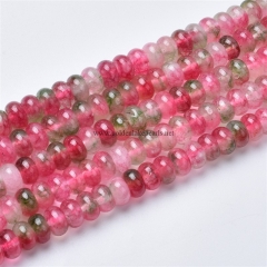 Dyed Red Green Clear Quartz Plain Rondelles, Approx 5x8-6x10mm, Approx 38cm/strand