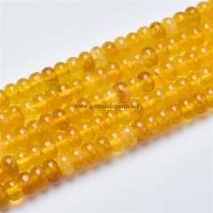 Dyed Goldenrod Color Clear Quartz Plain Rondelles, Approx 5x8mm, Approx 38cm/strand
