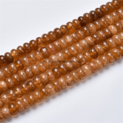 Dyed Brown Clear Quartz Plain Rondelles, Approx 5x8mm, Approx 38cm/strand
