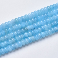 Dyed Sky Blue Clear Quartz Plain Rondelles, Approx 5x8mm, Approx 38cm/strand