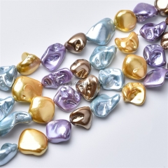 Multicolor Shell Pearl Nugget, Approx 13-20mm, Approx 38cm/strand