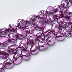 Purple Shell Pearl Nugget, Approx 12-18mm, Approx 38cm/strand