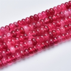 Dyed Dark Red Clear Quartz Plain Rondelles, Approx 5x8mm, Approx 38cm/strand