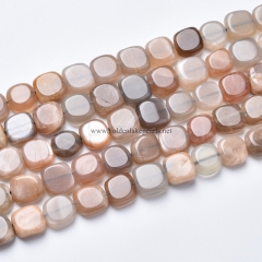 Coffee Moonstone Irregular Squares, Approx 10-11mm, Approx 38cm/strand