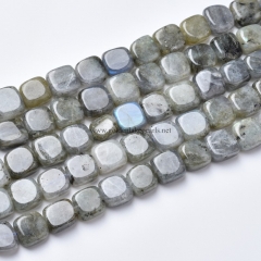 Labradorite Irregular Squares, Approx 10-11mm, Approx 38cm/strand