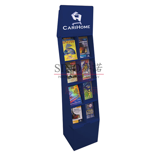 Magazine book floor standing cardboard compartments display