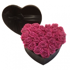 Hearted shape flower gift box with ribbon