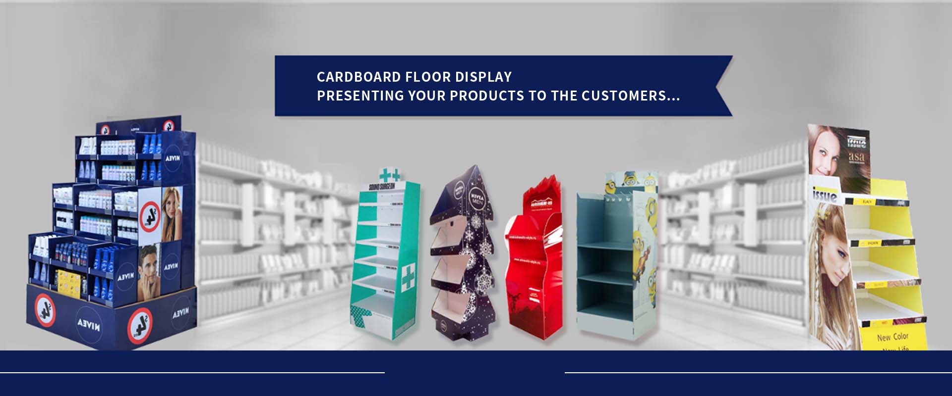 Corrugated cardboard floor display stand