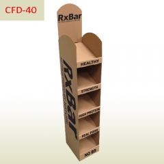 Protein bar retail Cardboard shelves display stand