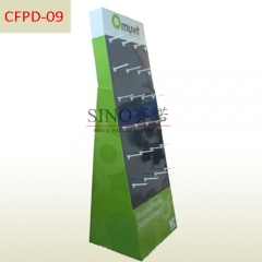 Mobile phone accessories cardboard floor pegs display stand