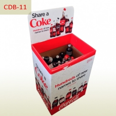 Beverage Cardboard dump bin, Coke drink sales promotional printed bin