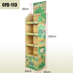 Protein bar retail cardboard floor display stand