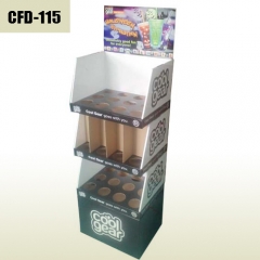 Vacuum cup retail cardboard floor display rack