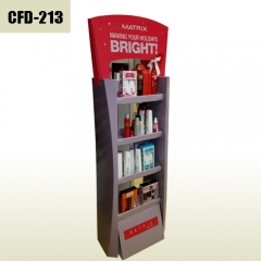 Cosmetic retail Cardboard Floor Display Stand Rack