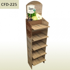 Wine retail wine-bottle shaped cardboard floor display stand