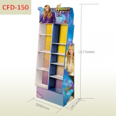 Colorful printed cardboard Grid exhibition frame display stand for girl's jacket