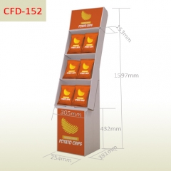 Full colors printing tomato chips bags cardboard display stand