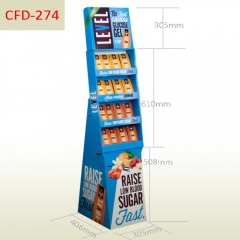 Point of purchase chocolate bar Corrugated Cardboard Floor Display Stand