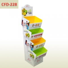 Kiwi fruit sales promotional cardboard floor display stand