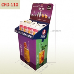 Cocktail makers retail cardboard floor display rack