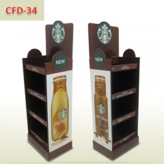 Superstore retail cardboard floor display stand for coffee bags