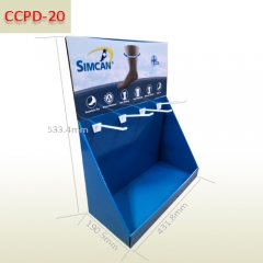 Socks Superstore retail cardboard counter top peg display