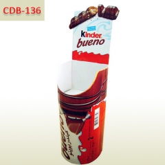 Cardboard display bin for kinder chocolate bars