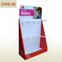 Store sales promotional cardboard counter top display for ear buds