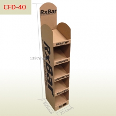 Protein bar retail Cardboard shelves display stand