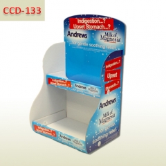 Two levels Medicine Retail Cardboard Counter Display Stand